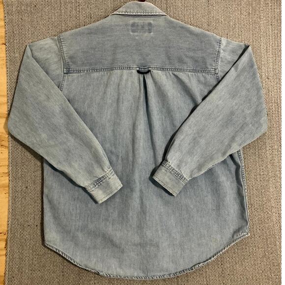 Marlboro County Store Vintage Denim Shirt Men's Small Blue Fade Cowboy Western - Picture 2 of 9